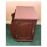 Mahogany Accent Table with Side Magazine Rack,