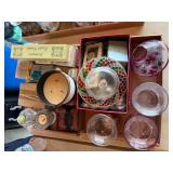 3 Glass Floral Decorative Wax Warmers, 2 Candle