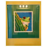 Water Colored Painting of a Red Eyed Tree Frog by