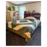 Queen Red and Frame. Water Bed Frame in Oak with