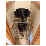 Closet of Cast Iron Skillets (7), 6- Nonstick