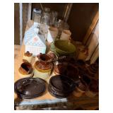 Entire Shelf of Bier Steins, Mason Jar Cups, Soup