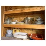 1- Upper Cabinets of Dishes, Casserole, Baker