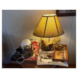 Rooster Lamp, Wire Egg Basket, Lighter Rooster