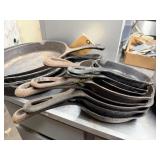 8- Small Cast Frying Pans- 3 Wagners and 1 John