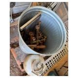 Trash Can Full of Gas Burners with Propane Tank,