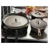 4- pc Cast Iron by Wagner and Wewzel, All Pots