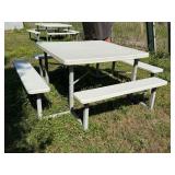 Steel Frame and PVC Surfaces Picnic Table,