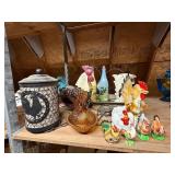2 Lamps, Rooster Clock, Chicken Salt and Pepper,