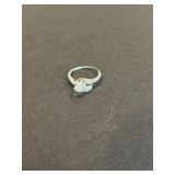 14K Yellow Gold Diamond Spiral Cluster Ring,
