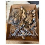 Flat of Stainless Steel Silverware, Tub of