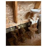 2 Cherub Lamps (33ï¿½ Tall), Small Bird Bath (23ï¿½