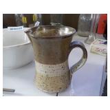 Japanese Signed Pottery Pitcher 4x5 1/2"