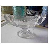 Glass Oval Pedestal Bowl 4 1/2x2x2 1/2"