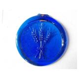 Cobalt Blue Wheat Disc Glass, 3 1/2"