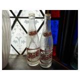 2 Vintage Pepsi Cola Bottles 10"