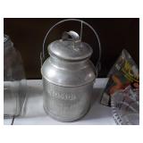 Metal 4 Qt. Milk Can W/ Lid 12" Tall