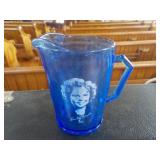 Shirley Temple Cobalt Blue Pitcher 4 1/2 x 3 x 4