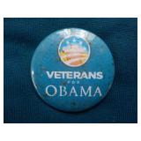 Veterans for Obama Pin 2 1/4"