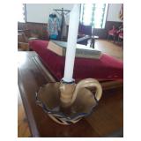 Pottery Candlestick 7x3"