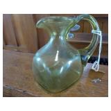 Small Hand Blown Pontil Pitcher 3x3x4 1/2"