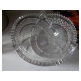Pressed/Cut Glass Dish 8x3 1/2"