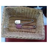 Basket with 2 Military Safety Pins