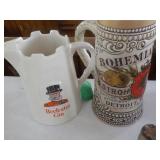 Ceramic Advertising Pitcher and Mug 6, 8"