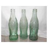 3 Vintage Coca Cola bottles all