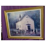 T. Ellis Print, Sunday Worship 22x17 1/2"