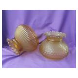 2 Amber Glass Shades 8x6"