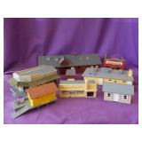 Plastic Train Set Buildings 1-4" Tall, 1-11" Long