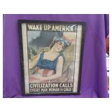 Wake UP America poster framed