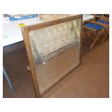 Large Oak Trimmed Mirror 39x1 1/4x33 1/2"