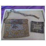 2 Vintage Beaded Purses 2 1/2 & 5" Wide