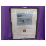 Curtiss NC-4 Orig. fabric piece framed