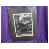 European Street Scene Print Signed, Dated,16x20"