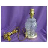 1 Heavy Glass & Brass Tone Lamp 5x10"