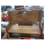 Doll heart cut out bench Pine