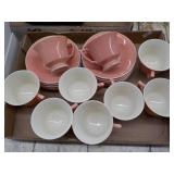Pink cups and saucers