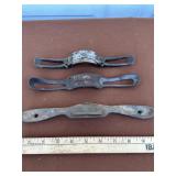 (3) Vintage Metal Draw Knives Planing Tools Each