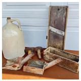 Antique Barn Collectible Lot Early Jug, Cabbage