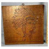 1940 Indian Wooden Engraving Signed - Early Piece