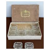 Victorian Crystal Salts w/Box Exc Condition