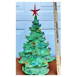 Early Ceramic Lighted Xmas Tree No Damage w/Doves