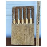 Vintage Chisel Set w/Wood Holder