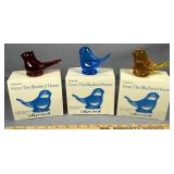 (3) 1975 Glass Birds MIB Each Mint in their