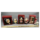 3 Boxed Xmas Figural Ornaments See Photos for