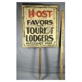 Early Metal & Paper Sign See Photos for