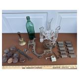 Vintage Lot of Collector Items Early School Bell,